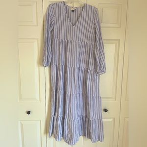 Purple striped maxi dress